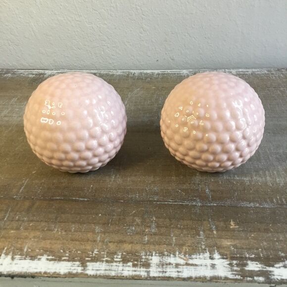 Two pink ceramic orbs with hobnail pattern - Picture 1 of 2